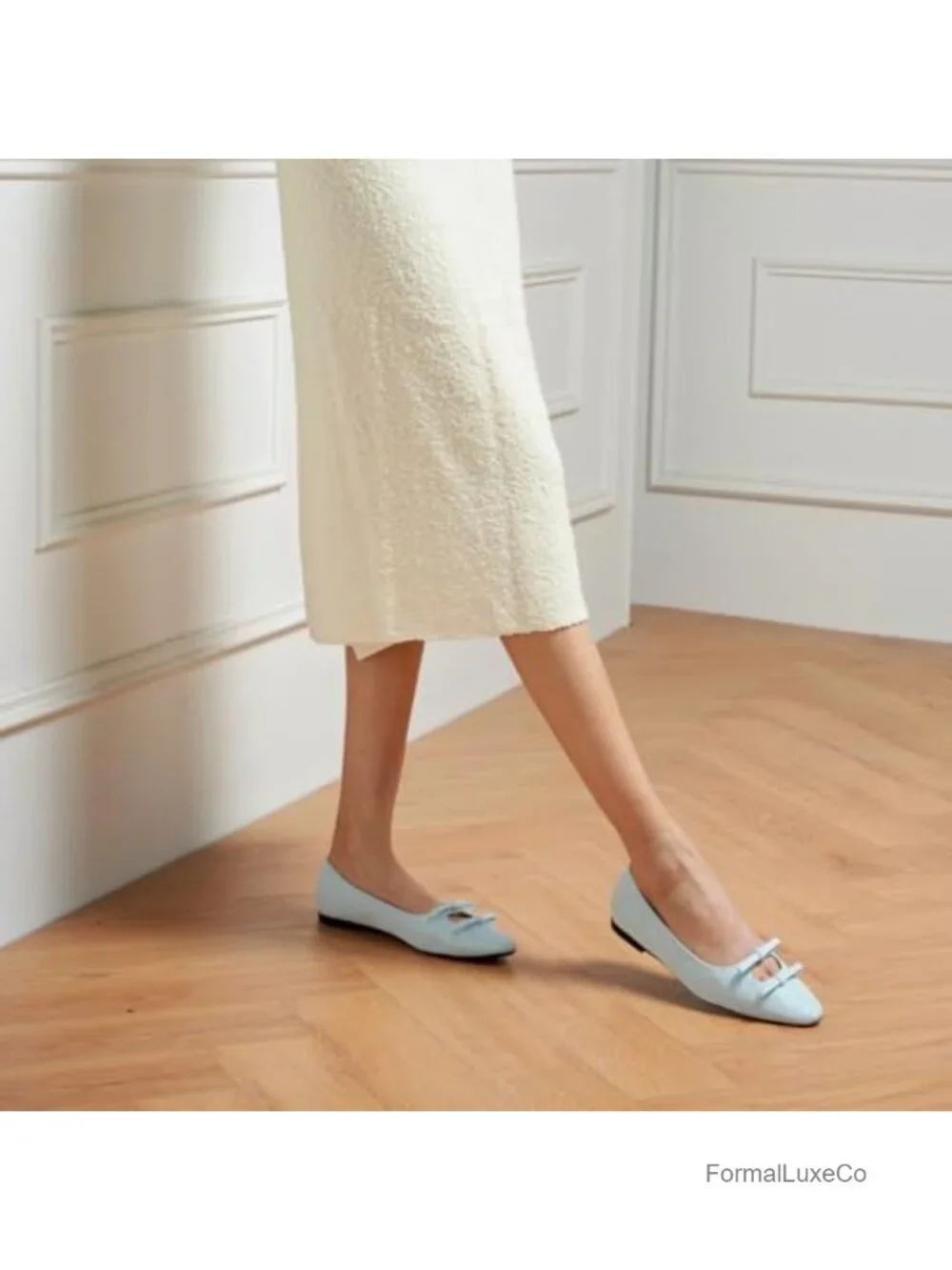 Lambskin Leather Ballet Flats with Memory Foam Cushioning - Slip-on Round Toe